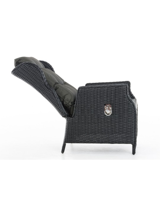 Poltrona Breno incluindo repousa-pés antracite, preto