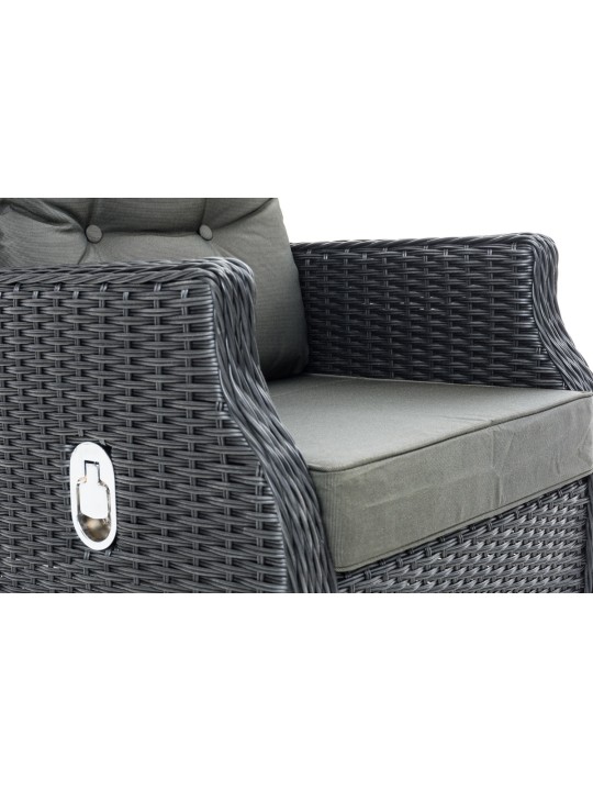 Poltrona Breno incluindo repousa-pés antracite, preto