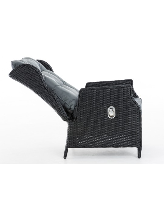 Poltrona Breno incluindo repousa-pés ferro cinza, preto