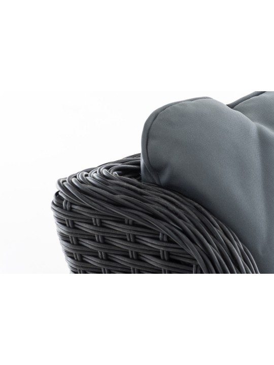 Poltrona Breno incluindo repousa-pés ferro cinza, preto