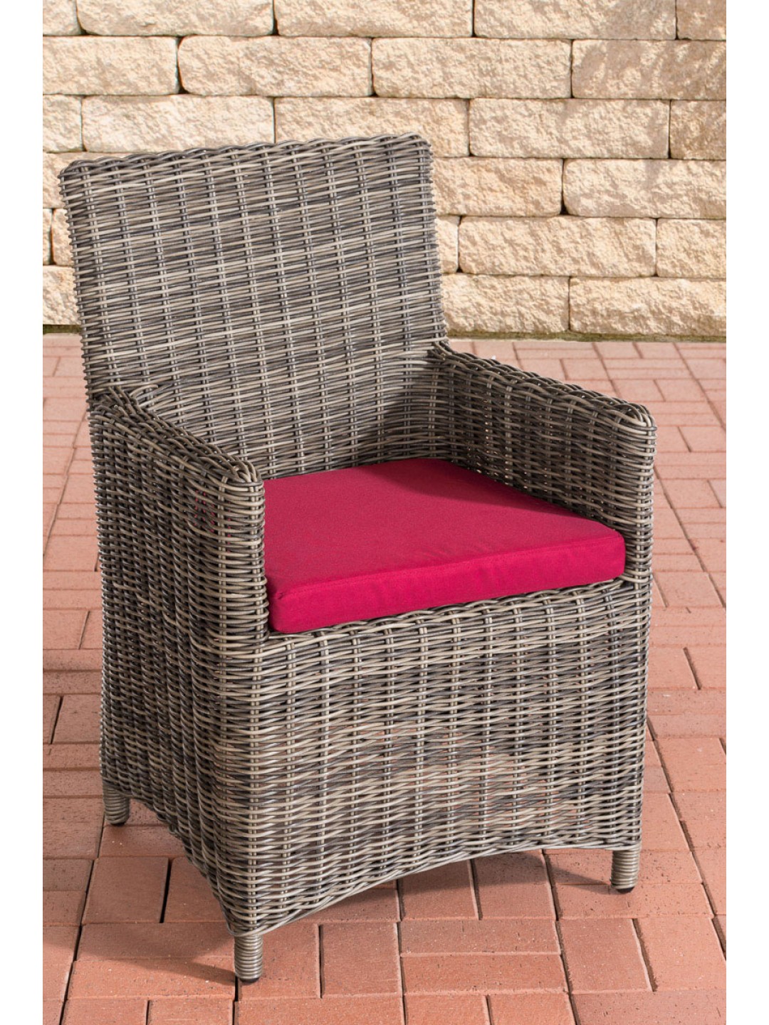 Cadeira Fontana / Sankt Marlo vermelho rubi 5mm, cinza mesclado