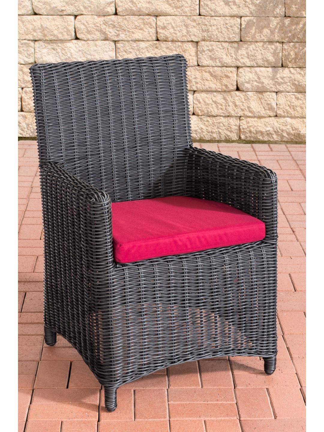 Cadeira Fontana / Sankt Marlo vermelho rubi 5mm, preto