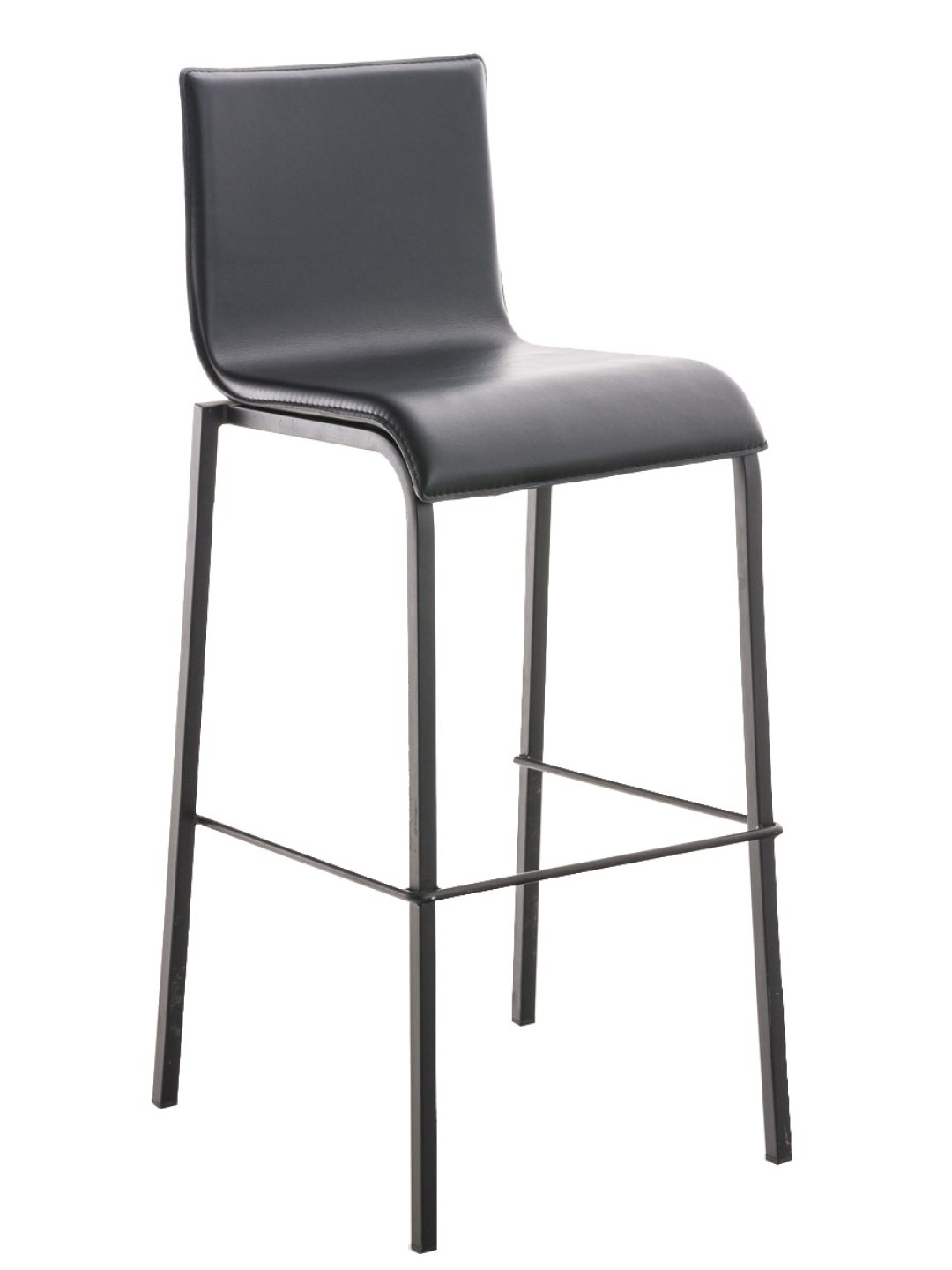 Banqueta alta Avola couro plano B78, preto