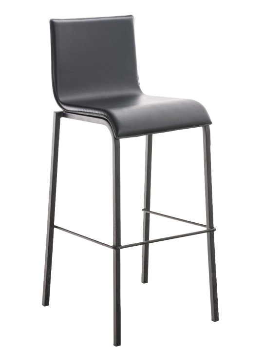 Banqueta alta Avola couro plano B78, preto