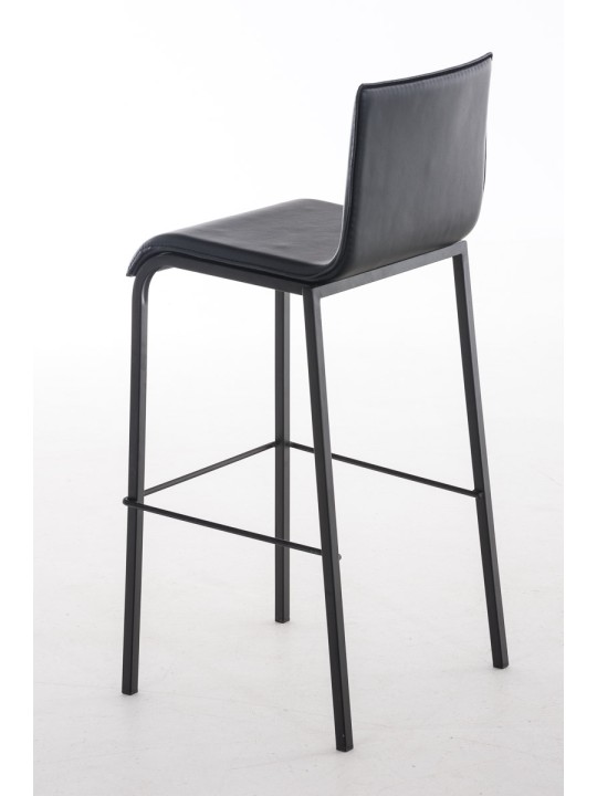 Banqueta alta Avola couro plano B78, preto