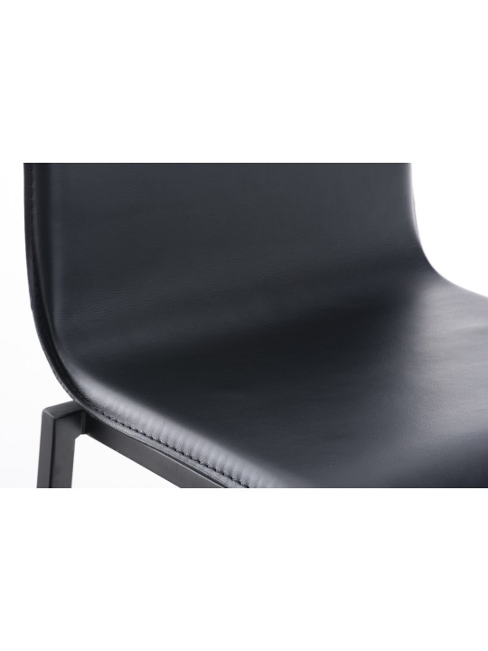 Banqueta alta Avola couro plano B78, preto