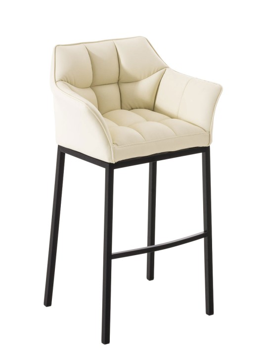 Banqueta alta Damaso B com estrutura de 4 pés, creme Banqueta alta Damaso B com estrutura de 4 pés, creme