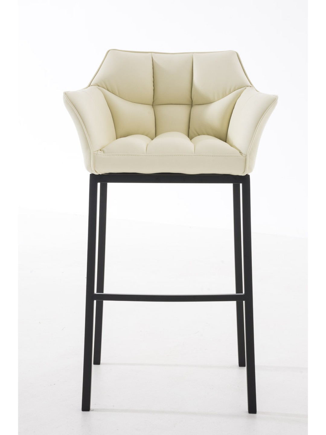 Banqueta alta Damaso B com estrutura de 4 pés, creme
