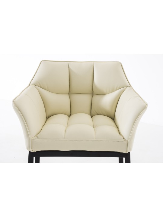 Banqueta alta Damaso B com estrutura de 4 pés, creme Banqueta alta Damaso B com estrutura de 4 pés, creme