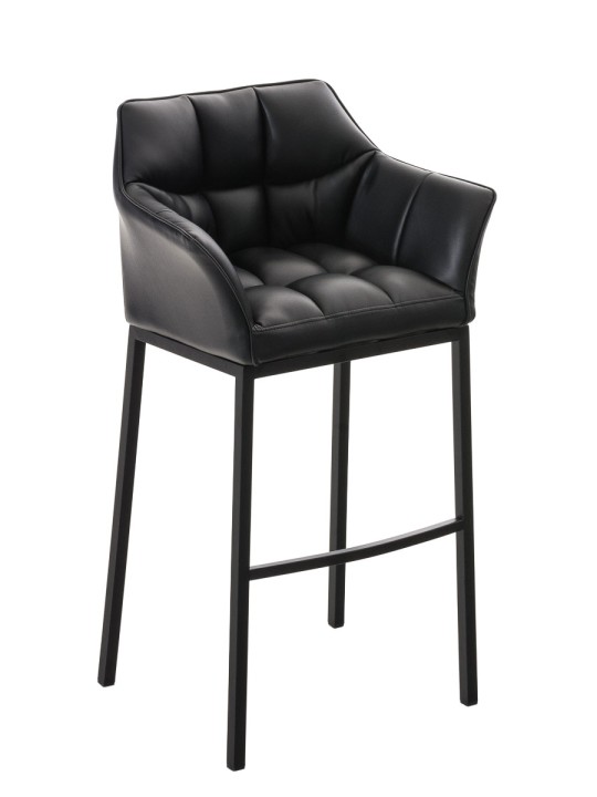 Banqueta alta Damaso B com estrutura de 4 pés, preto