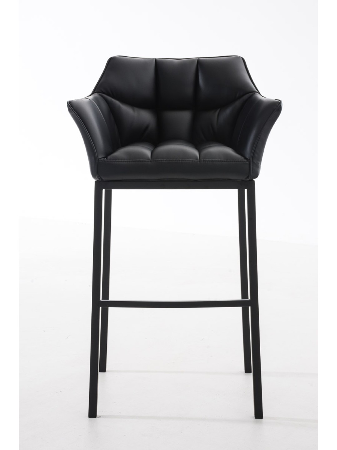 Banqueta alta Damaso B com estrutura de 4 pés, preto
