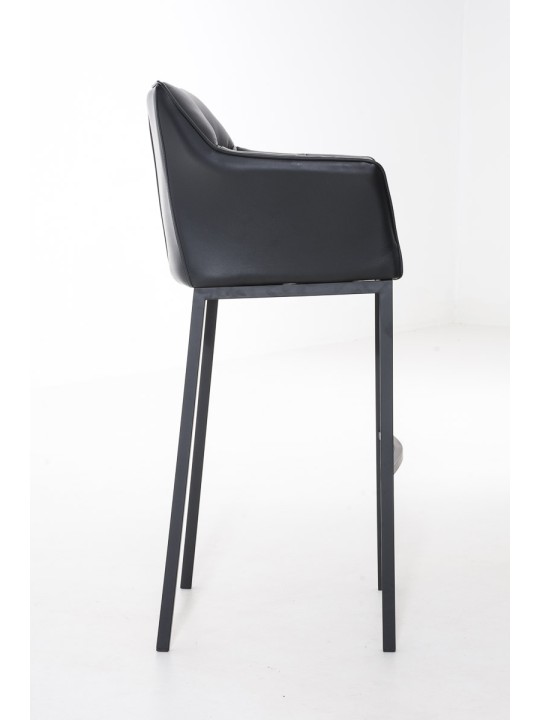 Banqueta alta Damaso B com estrutura de 4 pés, preto