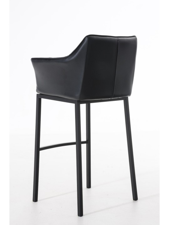 Banqueta alta Damaso B com estrutura de 4 pés, preto