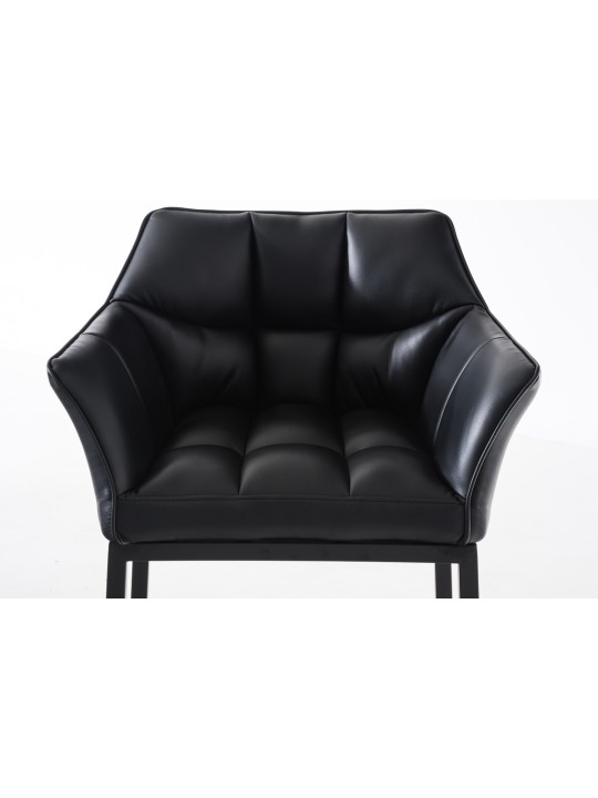 Banqueta alta Damaso B com estrutura de 4 pés, preto