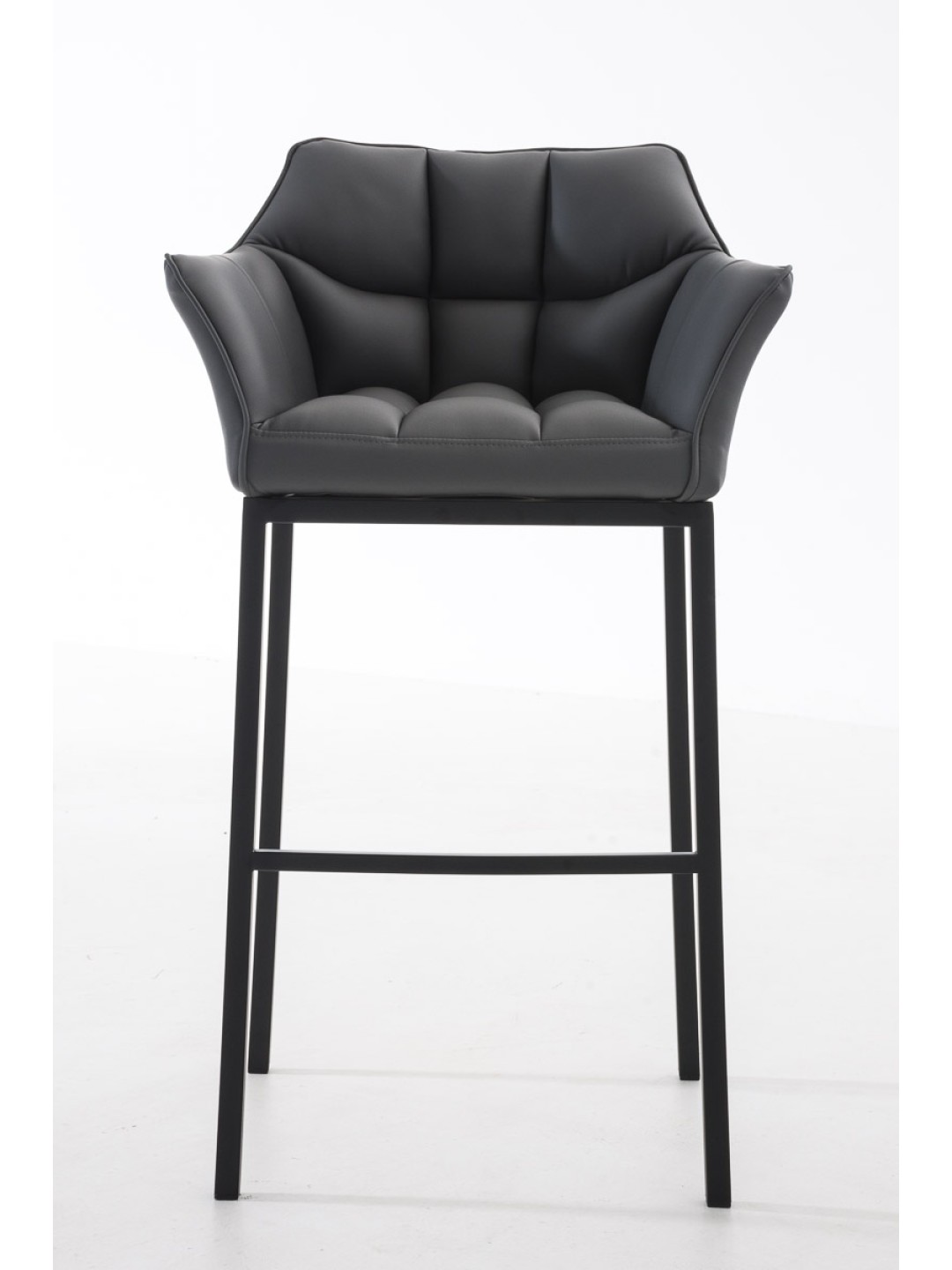 Banqueta alta Damaso B com estrutura de 4 pés, cinza