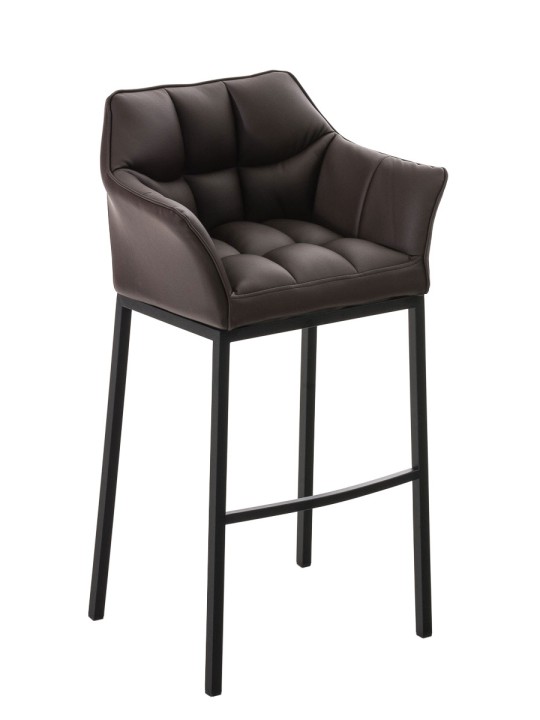 Banqueta alta Damaso B com estrutura de 4 pés, castanho