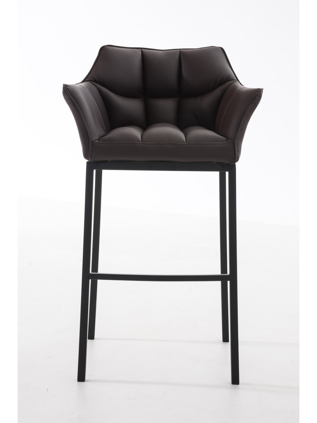 Banqueta alta Damaso B com estrutura de 4 pés, castanho