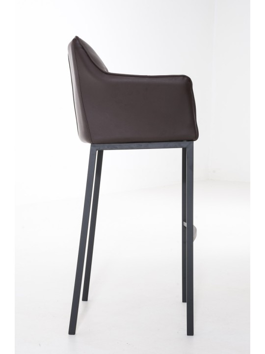 Banqueta alta Damaso B com estrutura de 4 pés, castanho