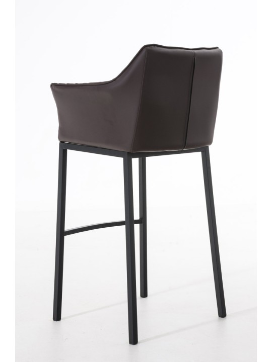 Banqueta alta Damaso B com estrutura de 4 pés, castanho