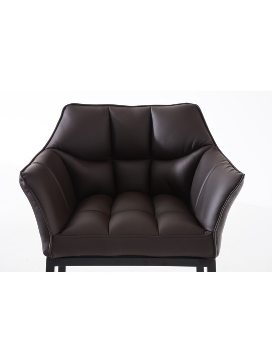 Banqueta alta Damaso B com estrutura de 4 pés, castanho