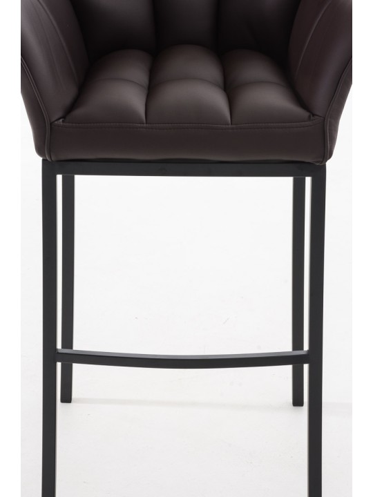 Banqueta alta Damaso B com estrutura de 4 pés, castanho