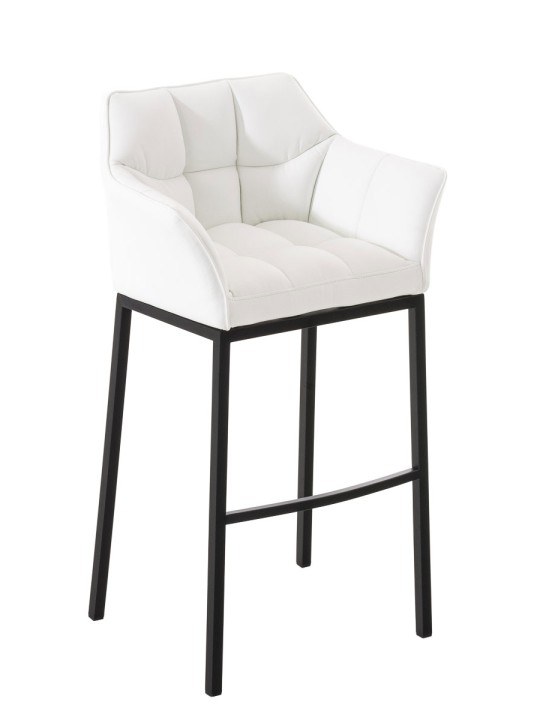 Banqueta alta Damaso B com estrutura de 4 pés, branco Banqueta alta Damaso B com estrutura de 4 pés, branco