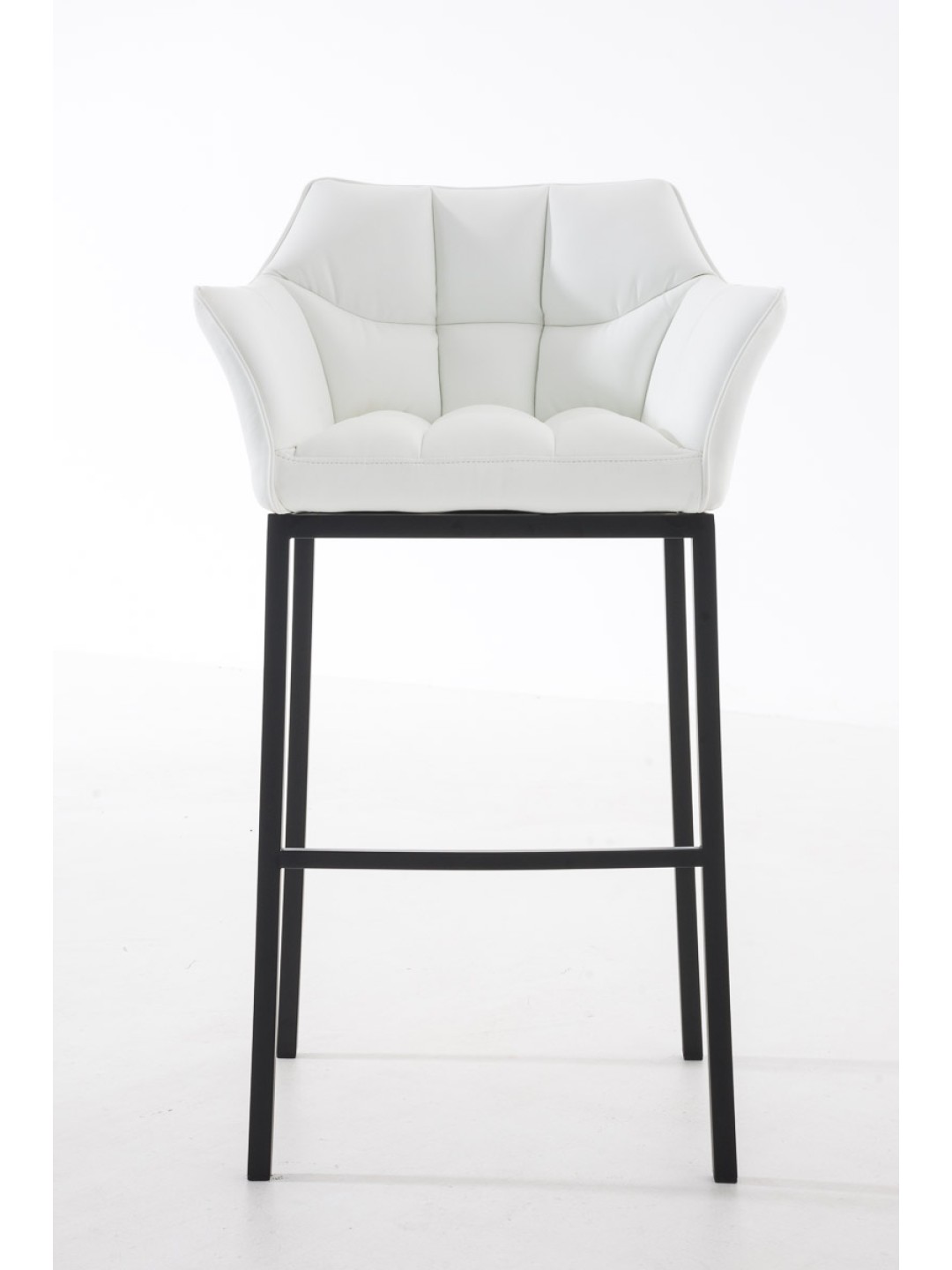 Banqueta alta Damaso B com estrutura de 4 pés, branco