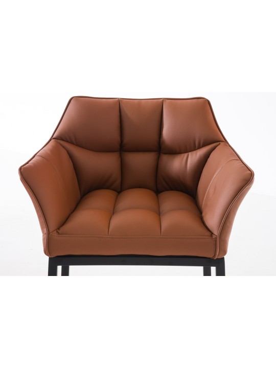 Banqueta alta Damaso B com estrutura de 4 pés, castanho claro