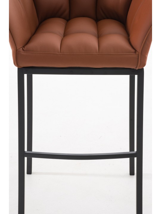 Banqueta alta Damaso B com estrutura de 4 pés, castanho claro