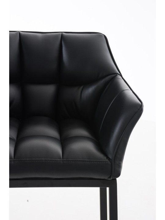 Banqueta alta Damaso B com estrutura de 4 pés, preto