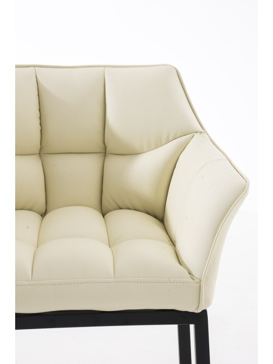 Banqueta alta Damaso B com estrutura de 4 pés, creme Banqueta alta Damaso B com estrutura de 4 pés, creme