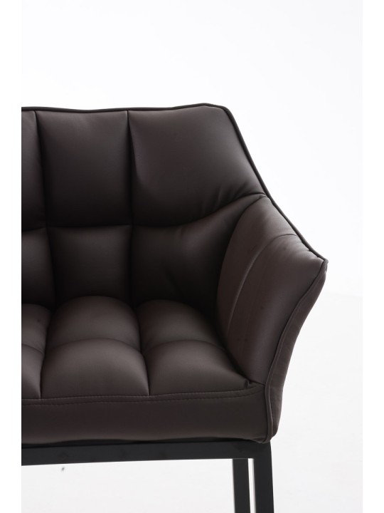 Banqueta alta Damaso B com estrutura de 4 pés, castanho