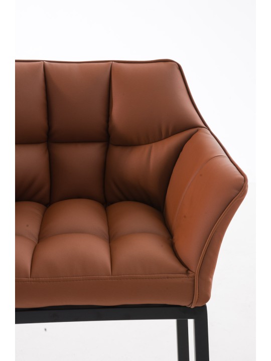 Banqueta alta Damaso B com estrutura de 4 pés, castanho claro