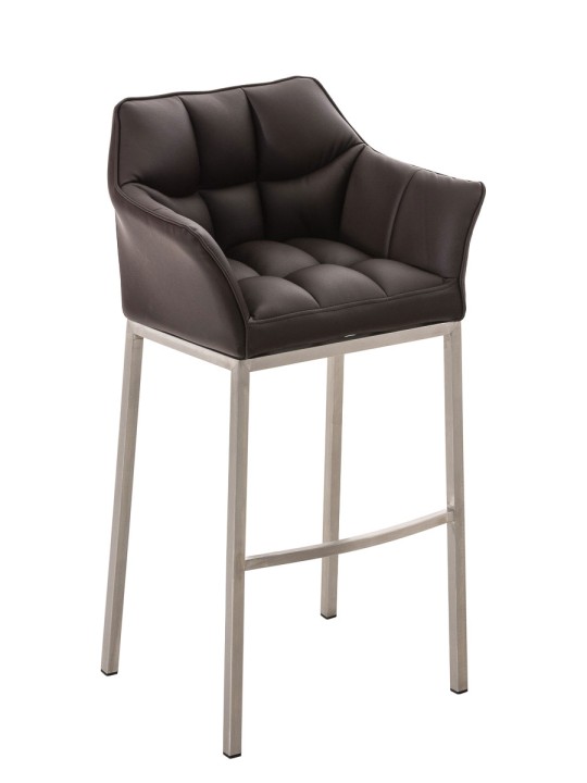 Banqueta alta Damaso E com estrutura de 4 pés, castanho