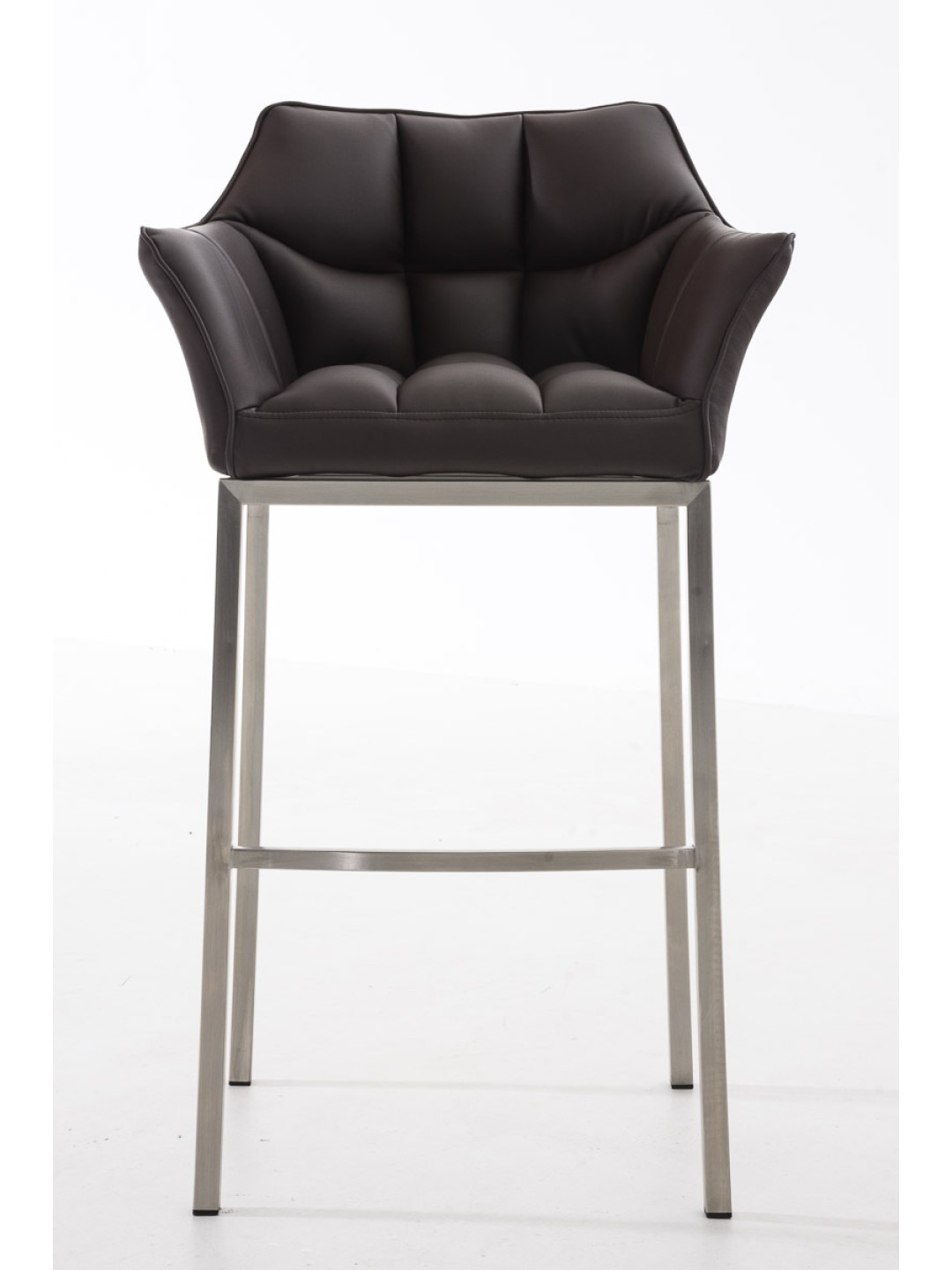 Banqueta alta Damaso E com estrutura de 4 pés, castanho