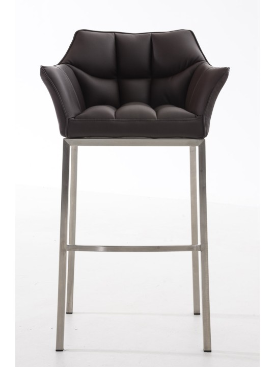 Banqueta alta Damaso E com estrutura de 4 pés, castanho