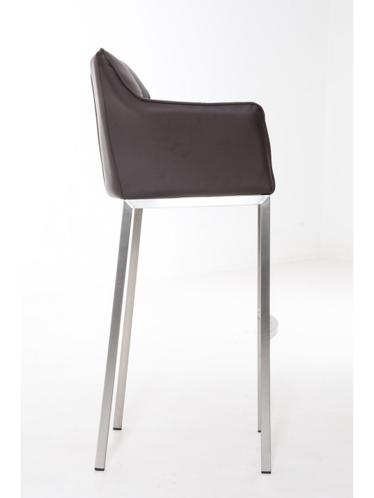 Banqueta alta Damaso E com estrutura de 4 pés, castanho