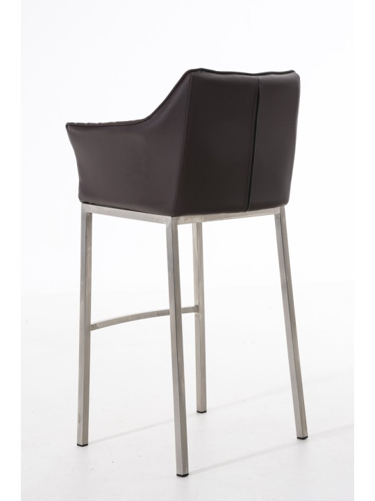 Banqueta alta Damaso E com estrutura de 4 pés, castanho