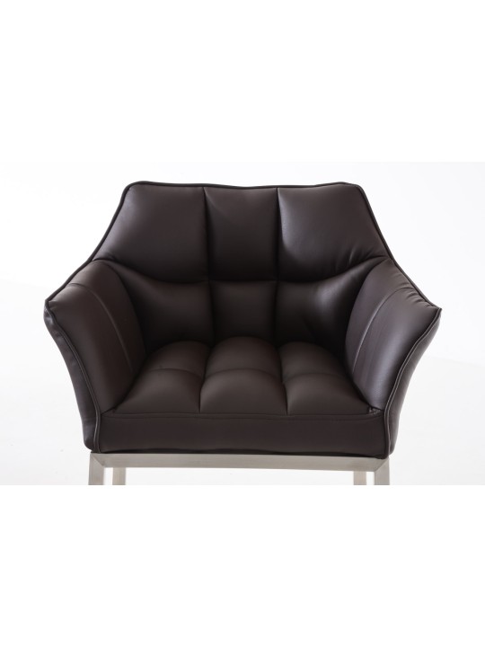 Banqueta alta Damaso E com estrutura de 4 pés, castanho