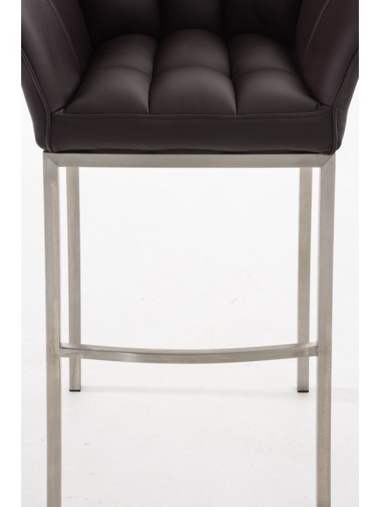 Banqueta alta Damaso E com estrutura de 4 pés, castanho