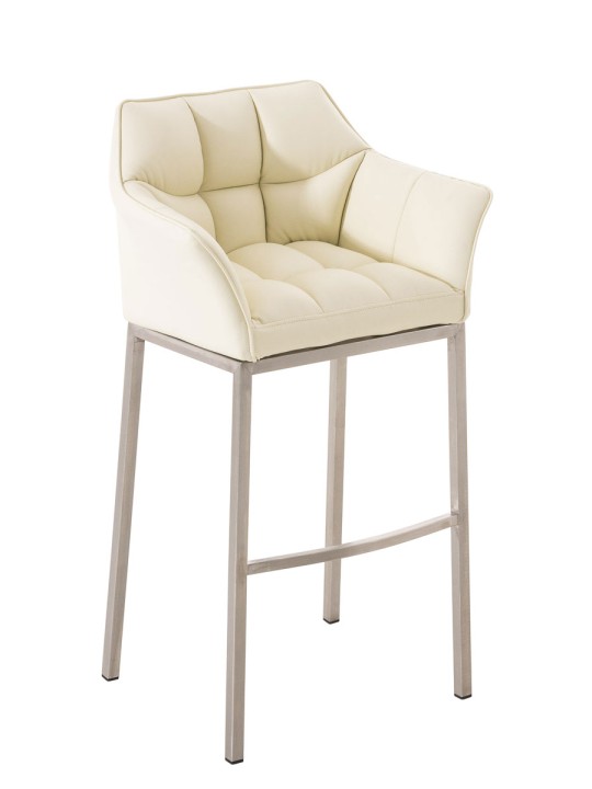 Banqueta alta Damaso E com estrutura de 4 pés, creme Banqueta alta Damaso E com estrutura de 4 pés, creme