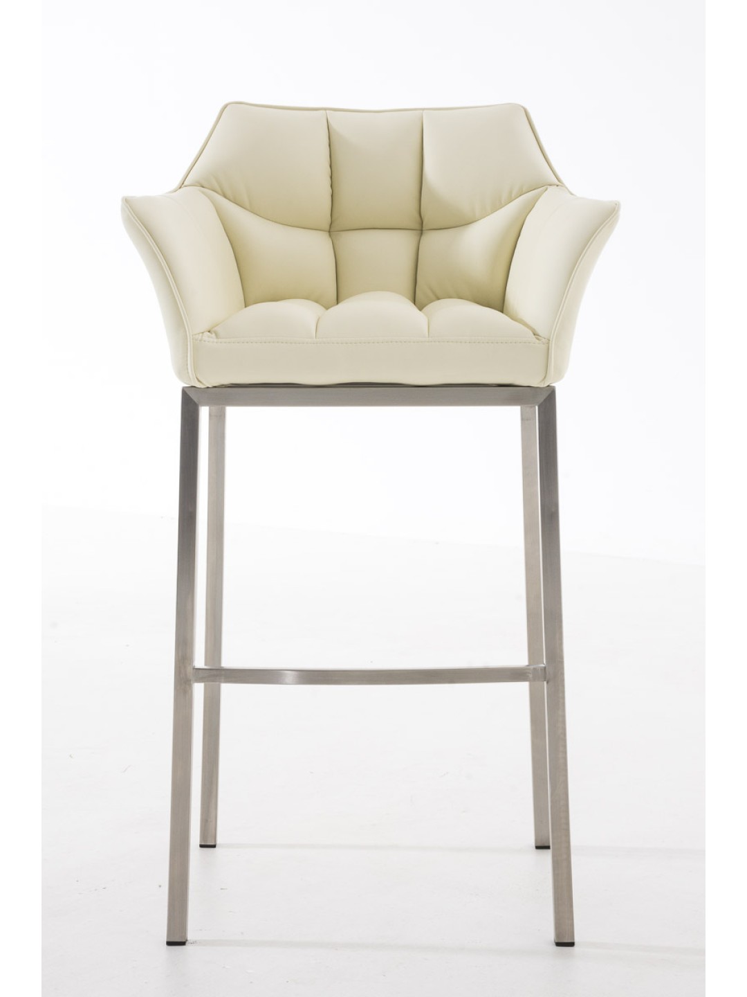 Banqueta alta Damaso E com estrutura de 4 pés, creme