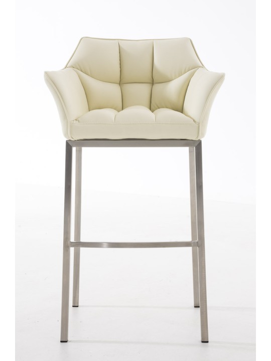 Banqueta alta Damaso E com estrutura de 4 pés, creme Banqueta alta Damaso E com estrutura de 4 pés, creme