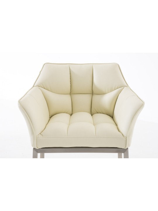 Banqueta alta Damaso E com estrutura de 4 pés, creme Banqueta alta Damaso E com estrutura de 4 pés, creme