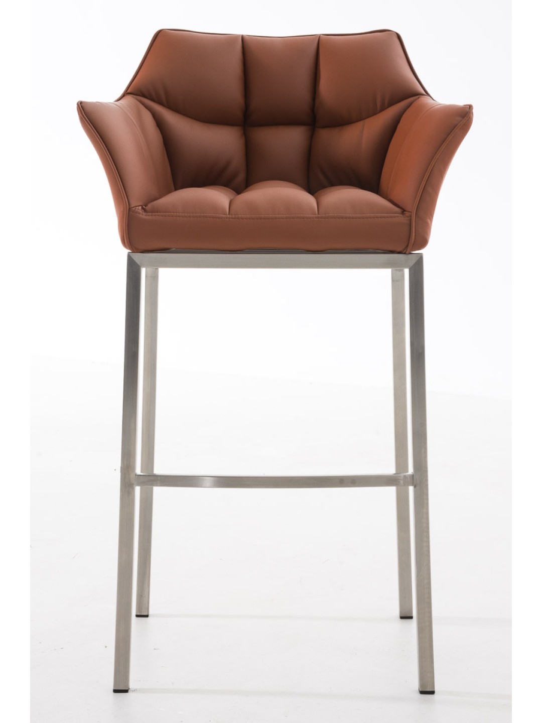 Banqueta alta Damaso E com estrutura de 4 pés, castanho claro