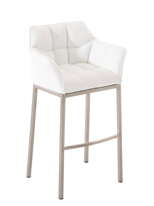 Banqueta alta Damaso E com estrutura de 4 pés, branco