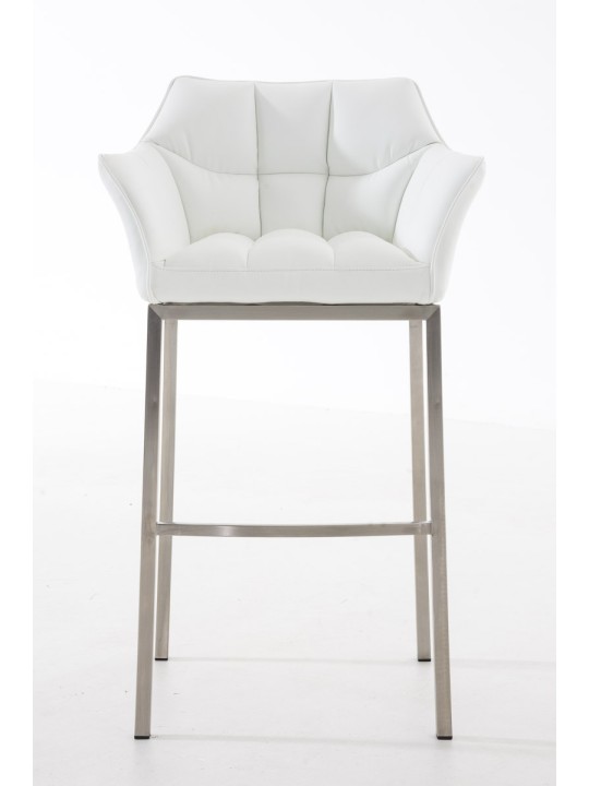 Banqueta alta Damaso E com estrutura de 4 pés, branco
