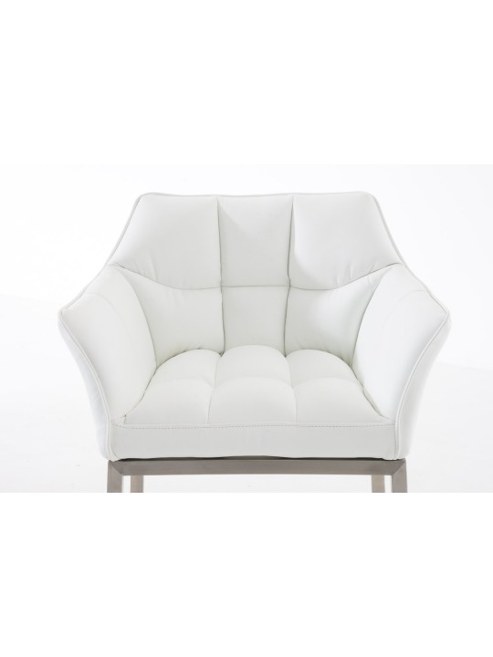 Banqueta alta Damaso E com estrutura de 4 pés, branco