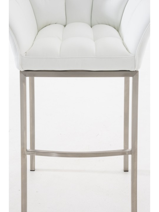 Banqueta alta Damaso E com estrutura de 4 pés, branco