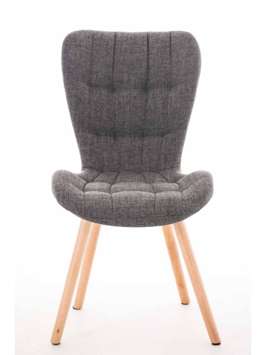 Cadeira Elda tecido natural, cinza claro